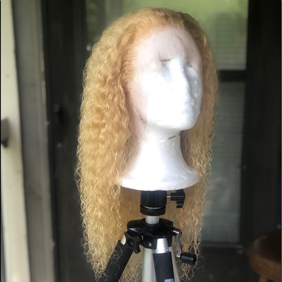 18” Inch Deep Curly 613 Lace Frontal Wig
